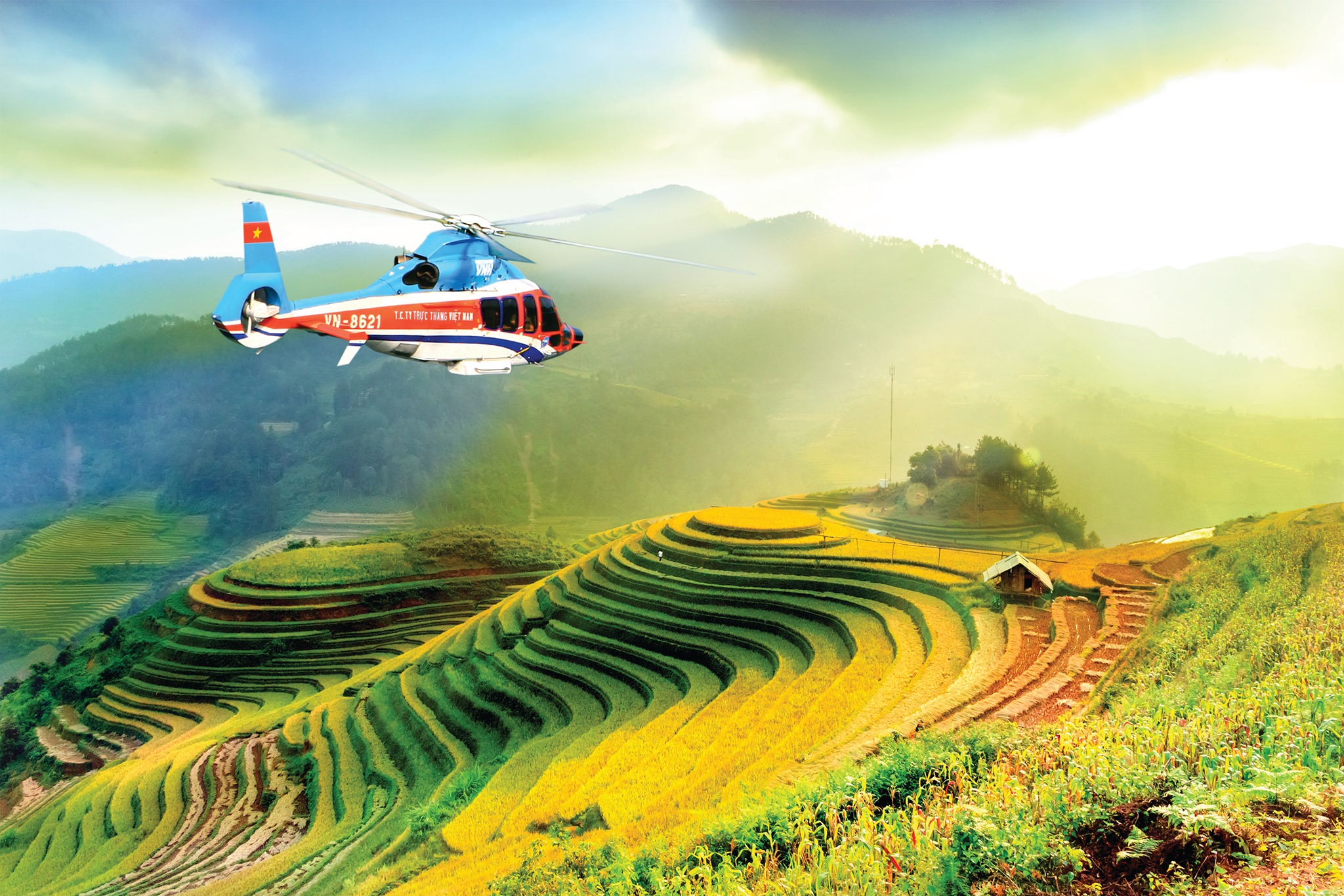 Tour trực thăng ngắm cảnh Mù Cang Chải 15 phút